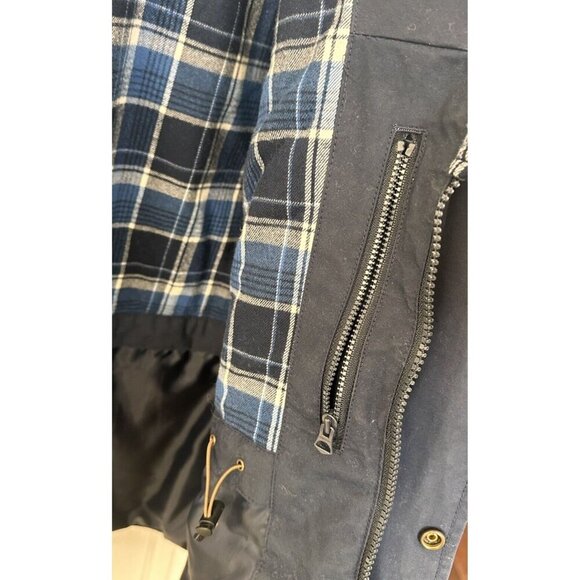 Lands’ End Mens Large (42-44) Bayfield Cotton Parka Barn Jacket Navy Blue 486014 - Picture 11 of 16